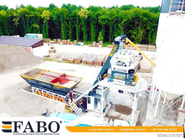 Nhà máy trộn bê tông / nhà máy bê tông FABO Concrete Batching Plant 60 m3 Compact Concrete Batching Plant