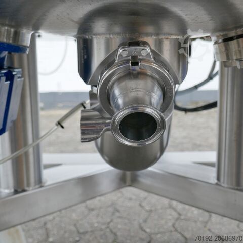 620 liter verrijdbare, verwarmbare/koelbare farmaceutische drukvat van V4A, met isolatie en magneetr Hinke 9884