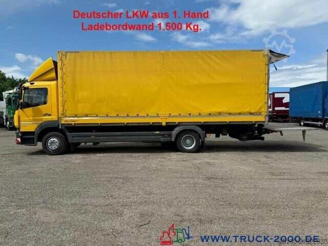 Flaklastbil med kapell Mercedes-Benz Atego 1227 Plane Spriegel LBW BÄR 1.500 Kg + AHK