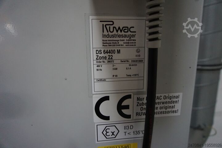 DS 64400 + IATSP 2000 Ruwac Absaugung mit Arbeitstisch Pötter DS 64400 + IATSP 2000