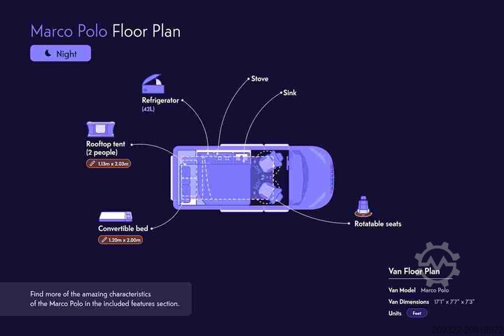 Húsbíll Mercedes Marco Polo 250d | Camper | 2 Posti Letto | Cucina