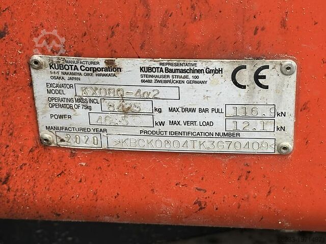Jengkaut midi Kubota KX080-4A2