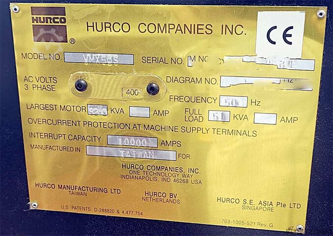 Centru de prelucrare CNC Hurco VMX50S