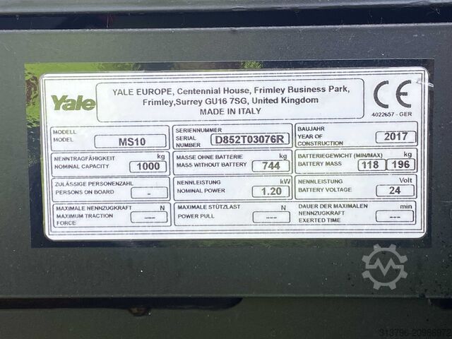 Hochhubwagen Yale MS10