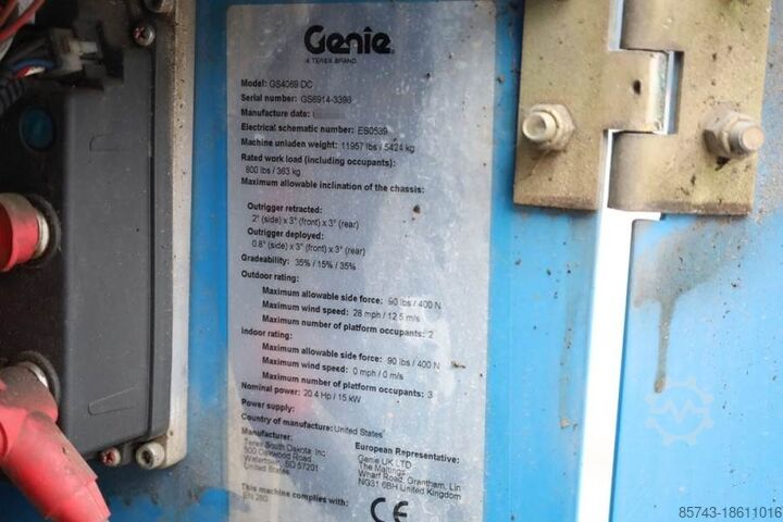 Scissor lift Genie GS4069 Electric, 14m Working Height, 363kg Capacit