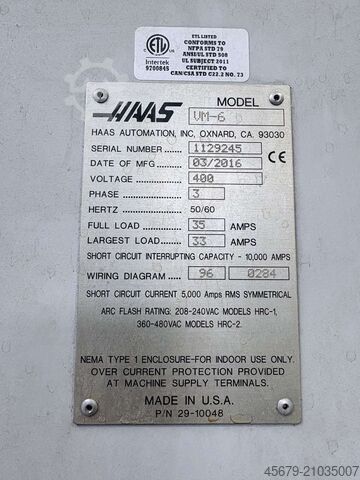 Centro de mecanizado vertical HAAS VM-6