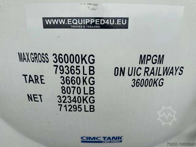 Conteneur-citerne CIMC 20FT ISO / 25.020L-1-COMP. / L4BN / UN Portable...