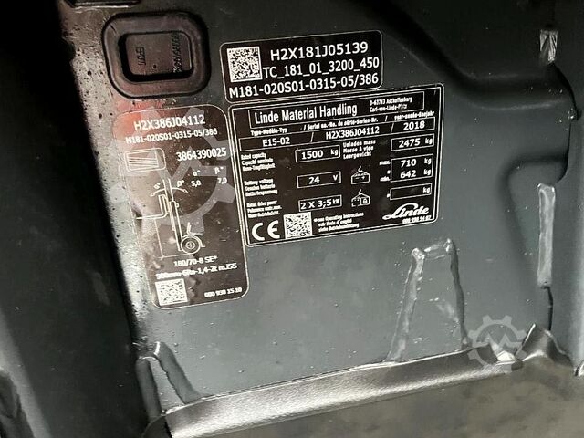 Električni viljuškar na 3 kotača Linde E15-02
