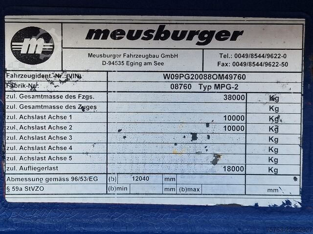 Låglastare Meusburger MPG-2 Lowloader / Tieflader - 2x steering axle ...