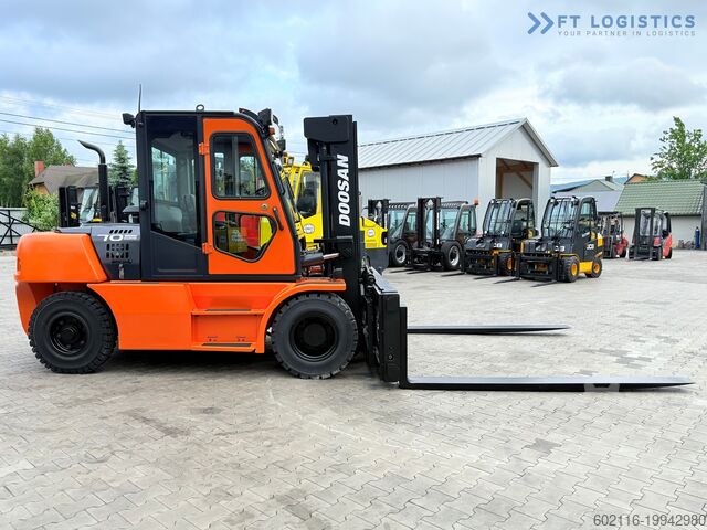 Vierwielige heftruck DOOSAN 70 / DUPLEX / FORK 2500MM / POSITIONER