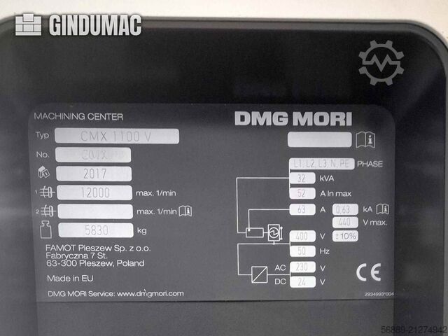 DMG MORI CMX 1100 V DMG MORI CMX 1100 V