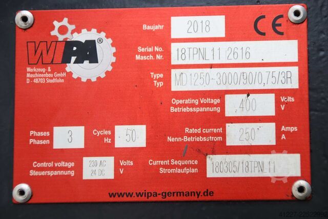 เครื่องโม่ค้อน 45 กิโลวัตต์ WIPA MD 1250-3000/90/0,75/3R