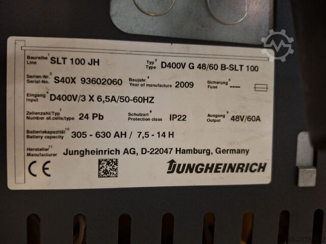 Carregador Jungheinrich Ladegerät D400V G 48/60 B-SLT 100 Baureihe SLT 100