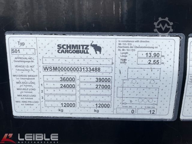 Semi-remorque bâchée SCHMITZ CARGOBULL SCS24*Tautliner*Code XL*LaSi-Zert.