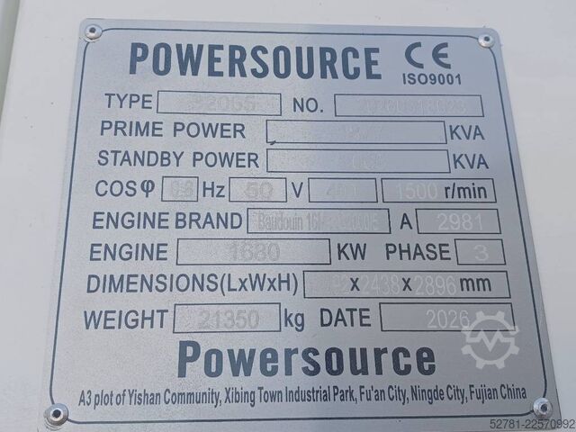 অ্যাগ্রিগেট Baudouin 16M33G2000/5 - 2065 kVA generator - DPX-19886