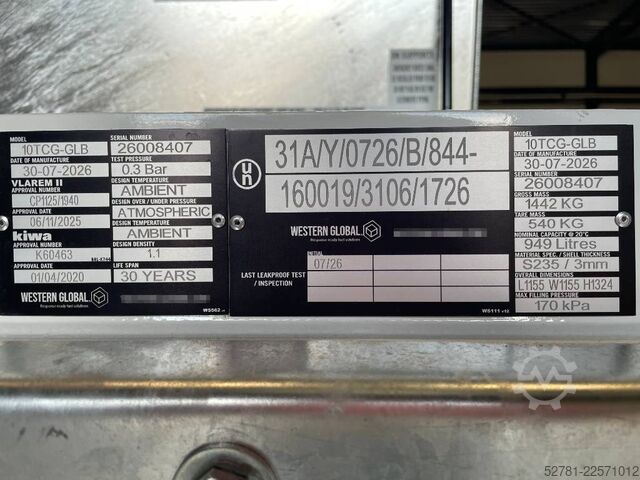 স্টোরেজ মানে Western Global - 10TCG - 1.000 Liter fuel Tank - DPX-31001