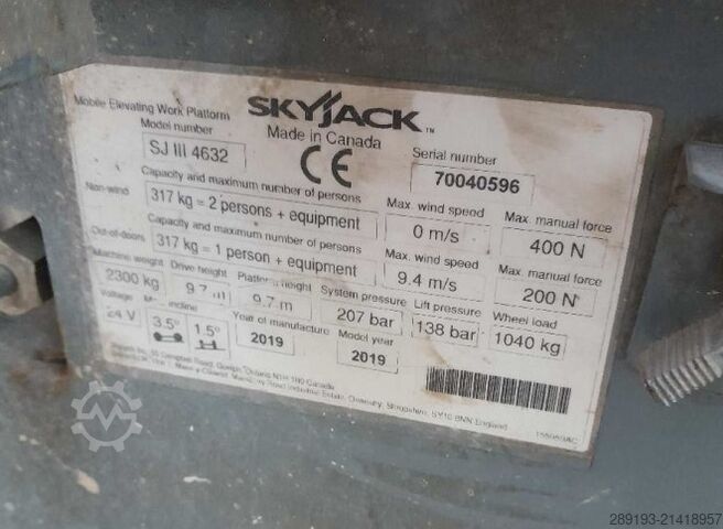 Makazaste platforme Skyjack SJ III 4632 Elektro 11,75m