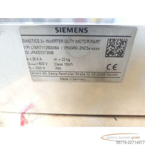 Komponens Siemens SIMOTICS 3 1FN3450-2NC5x-xxxx Linearmotor SN JFM/D7072096