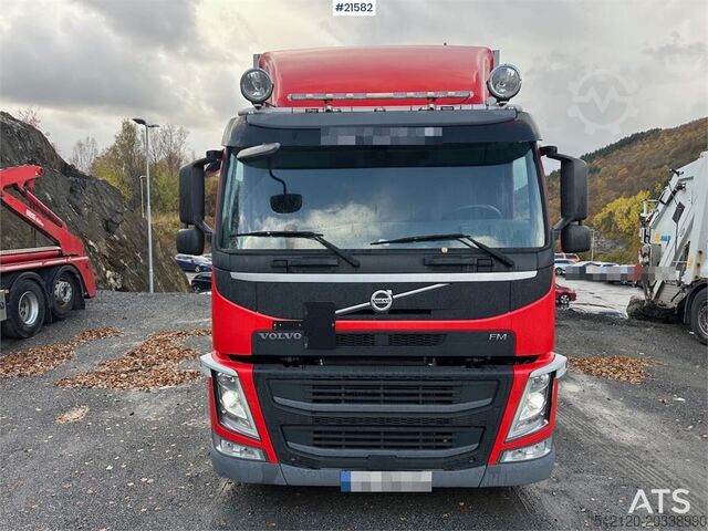 Box body Volvo FM 500 6x2 box truck w/ full side opening and lift