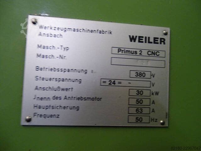 CNC lathe WEILER Primus 2 CNC