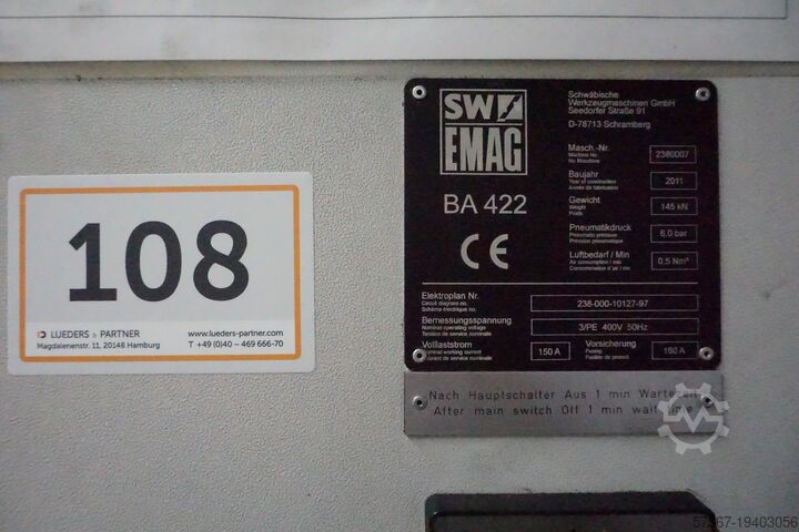 Centro de maquinagem horizontal SW Schwäbische Werkzeugmaschinen BA 422