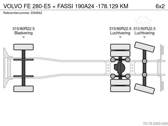 Sistema de braço de gancho VOLVO FE 280-E5 + FASSI 190A24 -178.129 KM