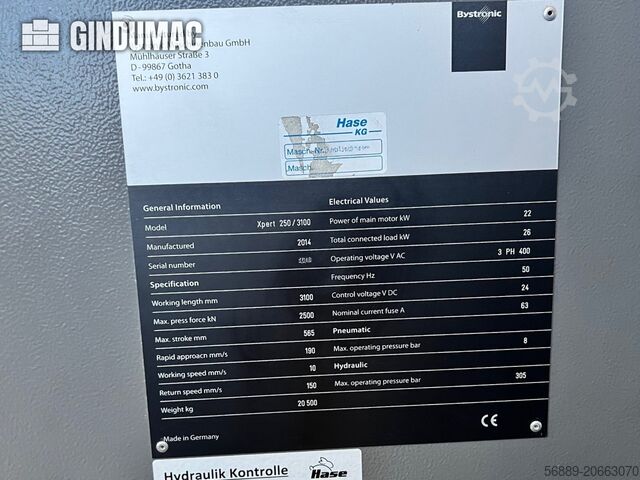 Abkantpresse Bystronic Xpert 250/3100