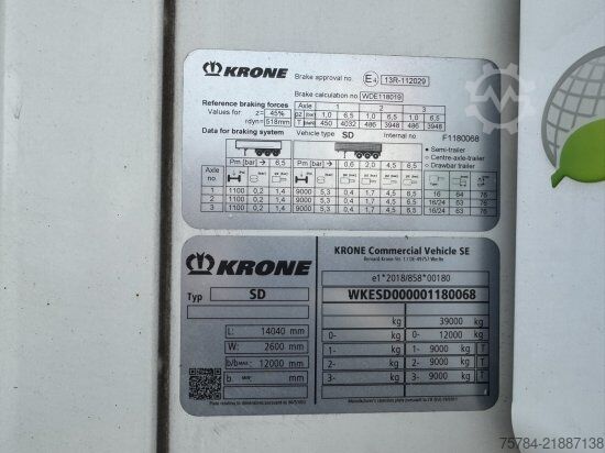 Reefer semitrailer KRONE 3-ACHS KüHLAUFLIEGER, THERMO KING, DOPPELSTOCK, BLUMENBREITE MIETAUF MöGLICH