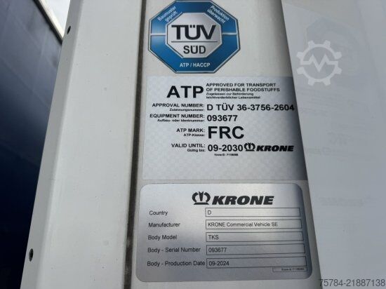 Reefer semitrailer KRONE 3-ACHS KüHLAUFLIEGER, THERMO KING, DOPPELSTOCK, BLUMENBREITE MIETAUF MöGLICH