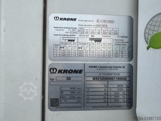 Low loader semitrailer KRONE 3-ACHS KüHLAUFLIEGER, THERMO KING, DOPPELSTOCK, BLUMENBREITE MIETAUF MöGLICH