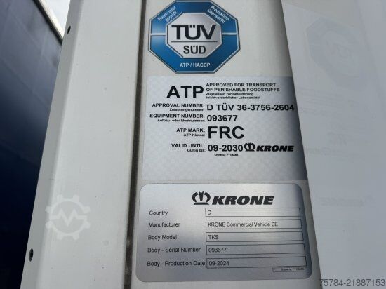 Low loader semitrailer KRONE 3-ACHS KüHLAUFLIEGER, THERMO KING, DOPPELSTOCK, BLUMENBREITE MIETAUF MöGLICH