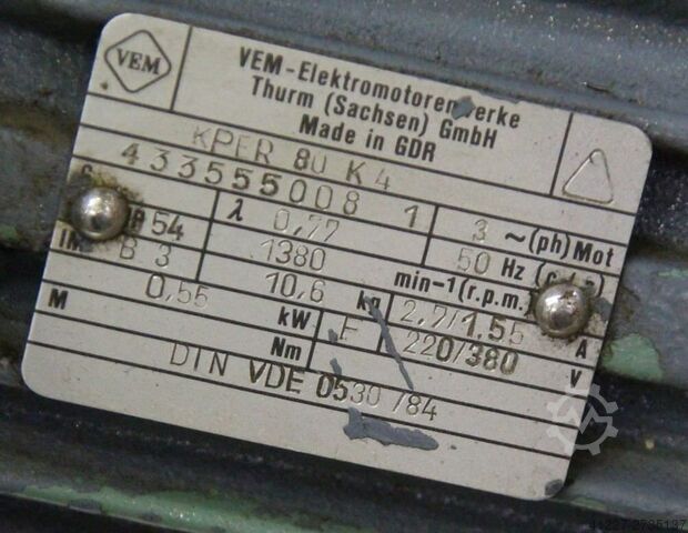 Gearmotor 0,55 kW 21 omdrejninger pr. minut Pujol LBC-87