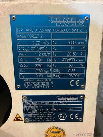  WMB Ventilatoren GmbH RVM3 U 355 MB2-11GR360 Ex Zone 2