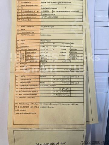 Standard trækkerunit DAF 95XF / 8X4 / 35m Palfinger Kran PK 90002 / Winch