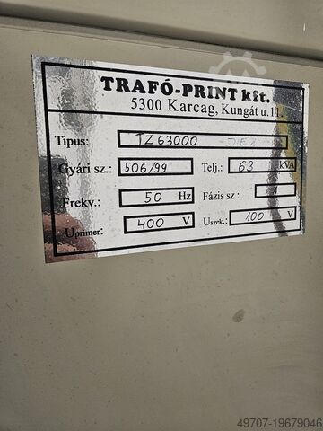 Transformator 63kVa 3x400V/ 1x110V Trafó-Print 3 x 400 V -> 1 x 110 V