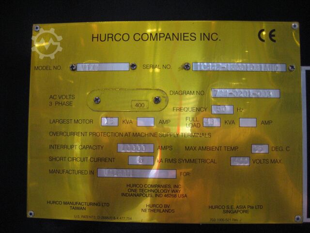 מרכז עיבוד שבבי אנכי HURCO VTXZ 2000
