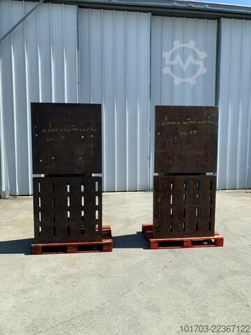 Par de placas angulares em ferro fundido Paire d'équerres en fonte 2075 x 1000 x 700 mm
