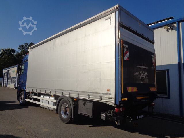 รถบรรทุกพื้นเรียบพร้อมผ้าใบคลุม MERCEDES-BENZ Actros 1843 LL 7,1 M P+P+LBW AHK
