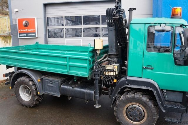 Camion basculante trilateral MAN Dreiseitenkipper MAN 7731 mit Kran