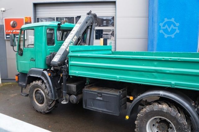 Camion basculante trilateral MAN Dreiseitenkipper MAN 7731 mit Kran