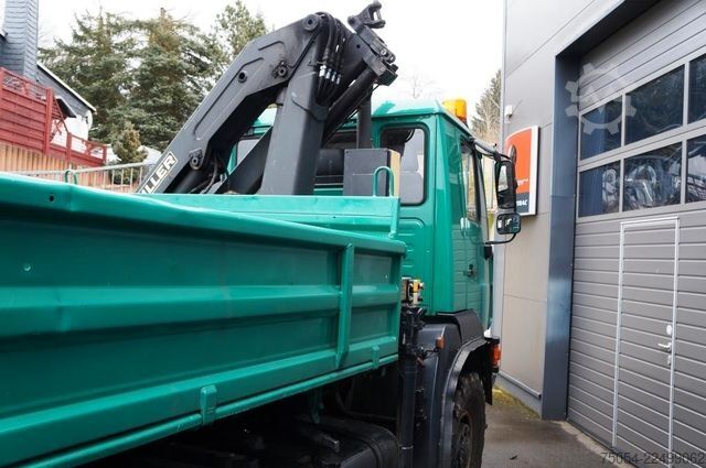 Camion basculante trilateral MAN Dreiseitenkipper MAN 7731 mit Kran