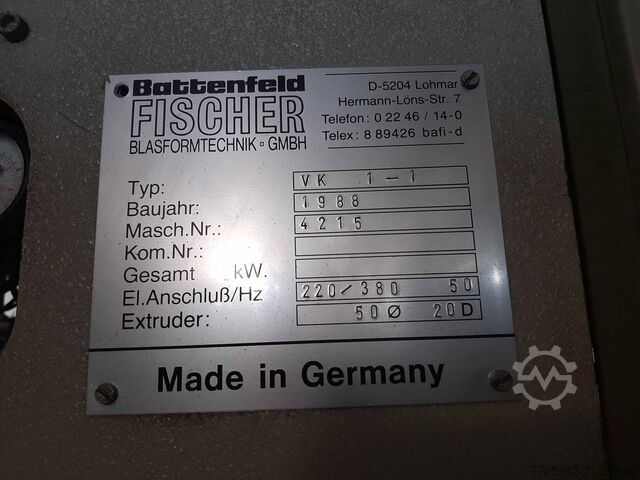 Máquina de moldagem por sopro BATTENFELD FISCHER VK1-1