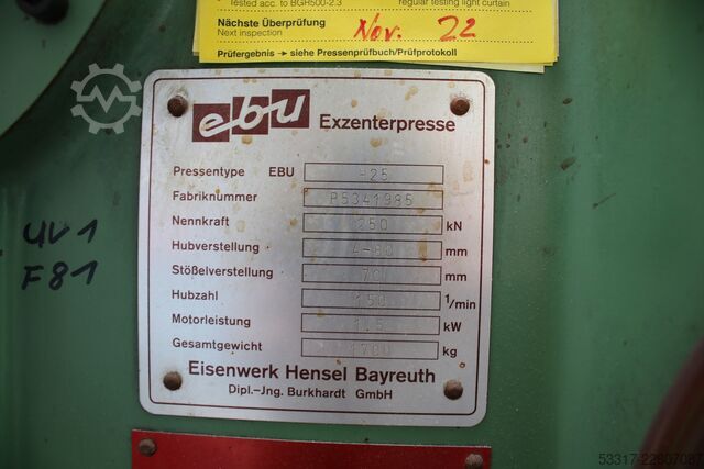 Excenterpress EBU Exzenterpresse H25