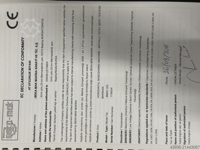 带锯床 BEKAMAK - BMSO 320 Bekamak BMSO 320