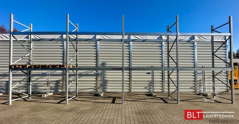 Estantería de paletas 11,2 lfm Palettenregale für Außenbereich H: 4,5m , 3000 kg Fachlast , FVZ