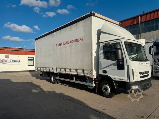 Xe tải thùng bạt phủ rèm IVECO EURO CARGO 75E18 *  * EDSCHA * 2,85 M HOCH