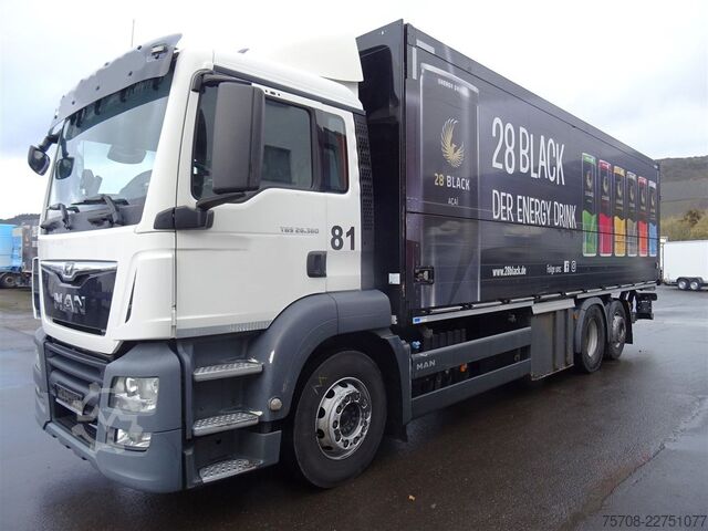 משאית ארגז MAN 26.360 TGS*Schwenkwand*20 Pal*Lift/Lenk*2,5t LBW