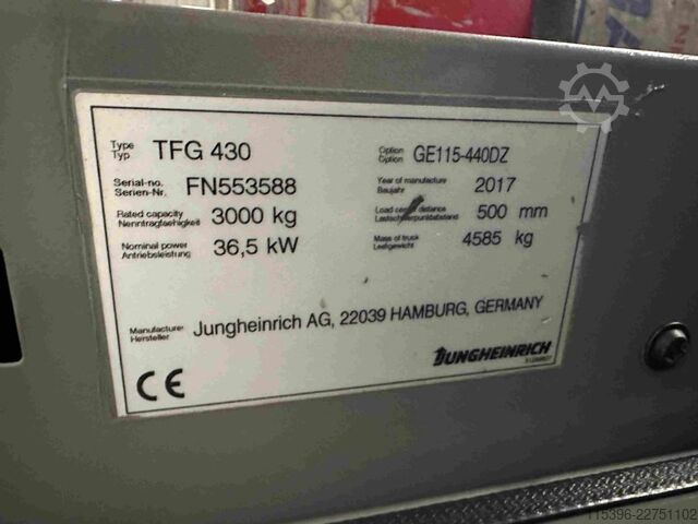 รถยกแอลพีจี Jungheinrich TFG 430 - TRIPLEX 4,4 m