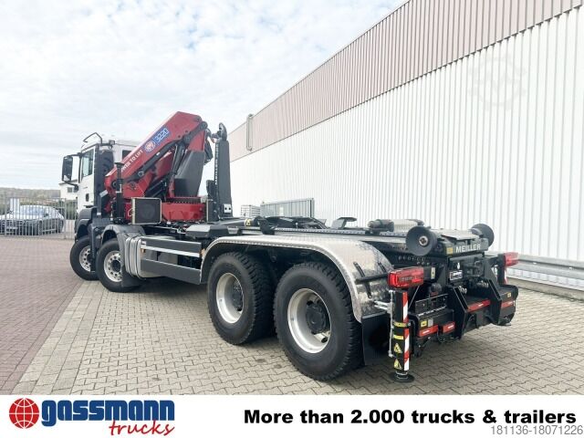 Camion scarrabile MAN TGS 35.480 8X4 BL, Intarder, Kran HMF 3220-K6,