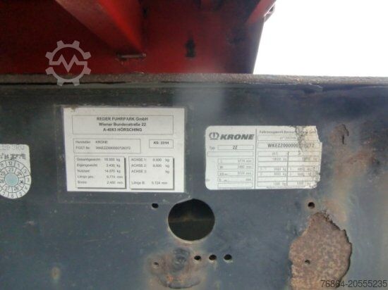 Remorcă cu șasiu interschimbabil KRONE ZZ/DC07 TANDEM-LAFETTE, STANDARD, BPW-ACHSEN, HECKABSTüTZUNG OHNE CONTAINER